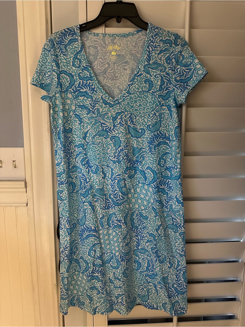 Lilly Pulitzer Blue & Aqua Coral Reef V-Neck t-shirt Dress